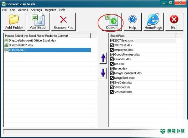 Convert XLSX to XLS下载