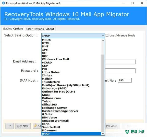 RecoveryTools Windows 10 Mail App Migrator