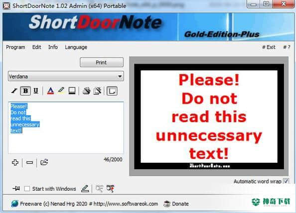 ShortDoorNote
