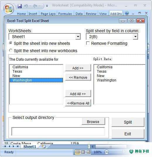 Split Worksheet