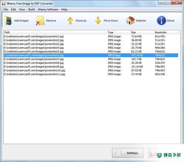 Weeny Free Image to PDF Converter