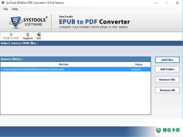 SysTools EPUB to PDF Converter