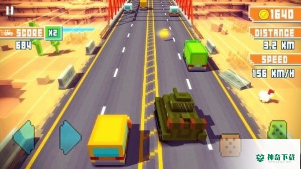 方块公路交通赛车免费下载