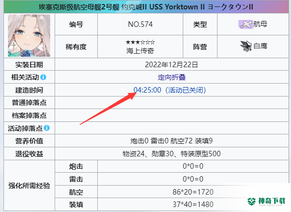 碧蓝航线的约克城ii建造时间？_碧蓝航线教程分享_神奇下载