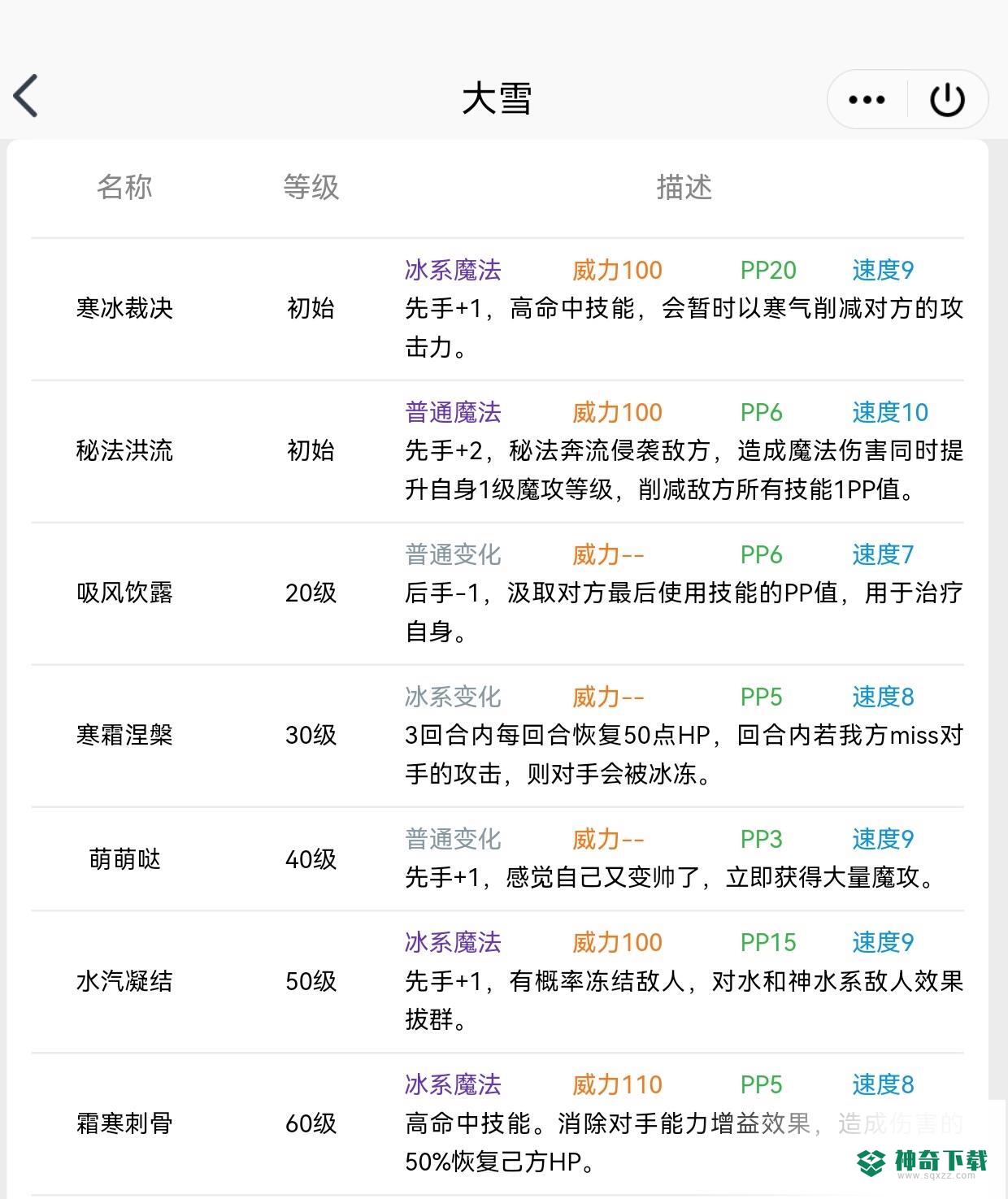 洛克王国大雪技能是什么？_洛克王国攻略分享_神奇下载