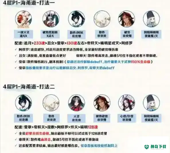 阴阳师永生之海第四层低配阵容怎么搭配？_阴阳师教程_神奇下载