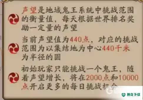 阴阳师声望达到多少可以每日挑战3只不同的地域鬼王？_阴阳师教程攻略_神奇下载