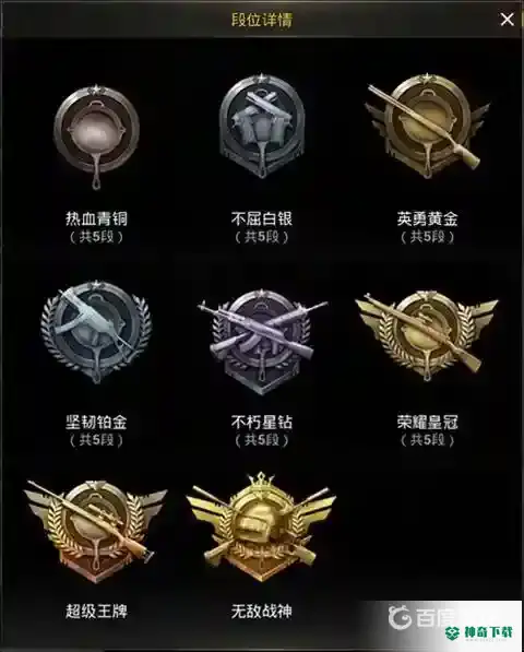 和平精英段位等级顺序是什么？_和平精英攻略_神奇下载