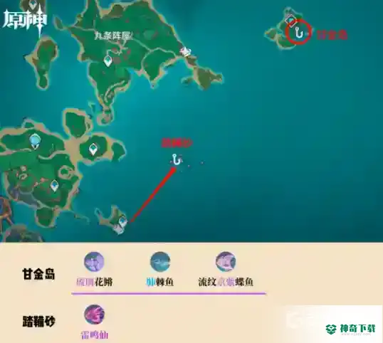 原神钓鱼地点分布在哪？_原神攻略_神奇下载