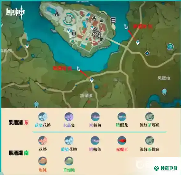 原神钓鱼地点分布在哪？_原神攻略_神奇下载