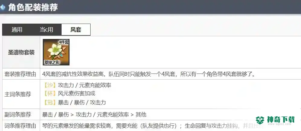 原神琴圣遗物怎么搭配？_原神教程攻略_神奇下载