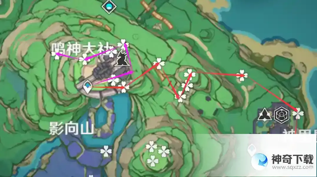 原神绯樱绣球采集路线都有哪些？_原神教程_神奇下载