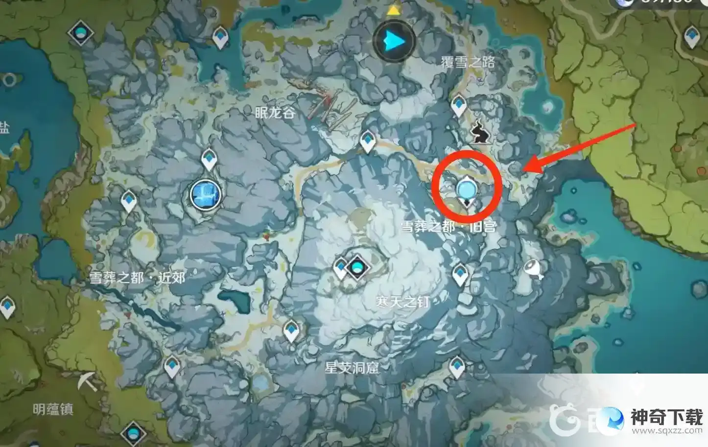 原神雪山七天神像在哪？_原神攻略教程_神奇下载