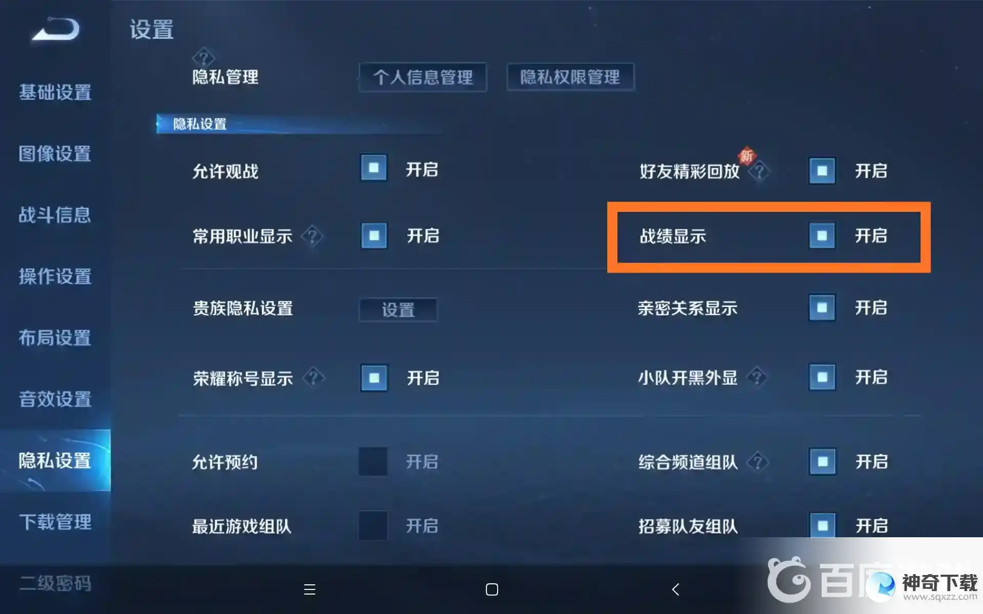 战绩怎么隐藏？_王者荣耀教程_神奇下载