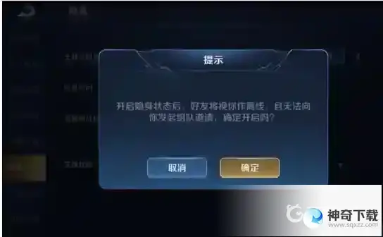 王者怎么隐身自己隐藏在线状态？_王者荣耀教程攻略_神奇下载
