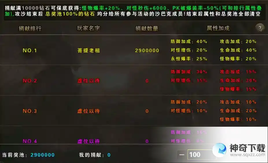 《大屠龙》沙捐活动介绍_大屠龙攻略玩法_神奇下载站