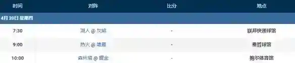 2023nba季后赛赛程4.20