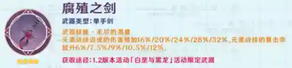 原神腐殖之剑给哪个角色好