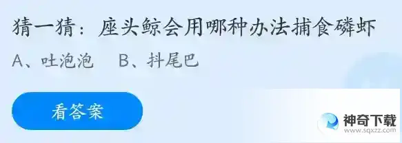 座头鲸会用哪种办法捕食磷虾支付宝答题4月11日答案2023蚂蚁庄园