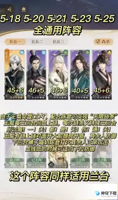 《代号鸢》全通用阵容分享