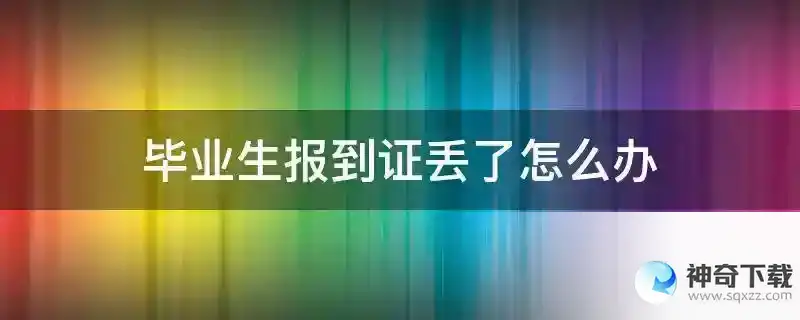 毕业生报到证丢了怎么办