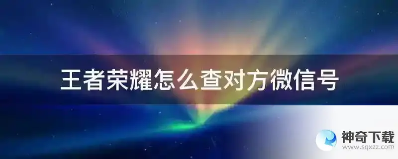 王者荣耀怎么查对方微信号