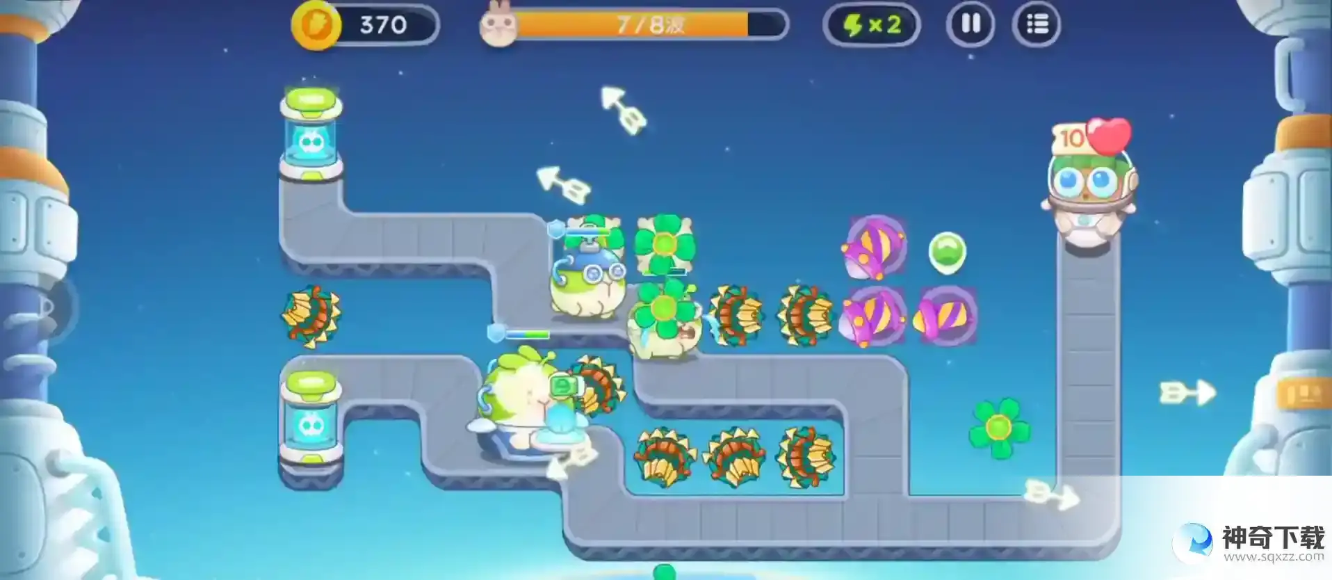 保卫萝卜4太空穿越第1关怎么过