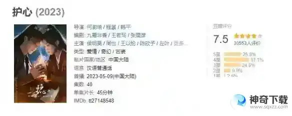 侯明昊周也护心豆瓣7.5 电视剧护心豆瓣开分7.5