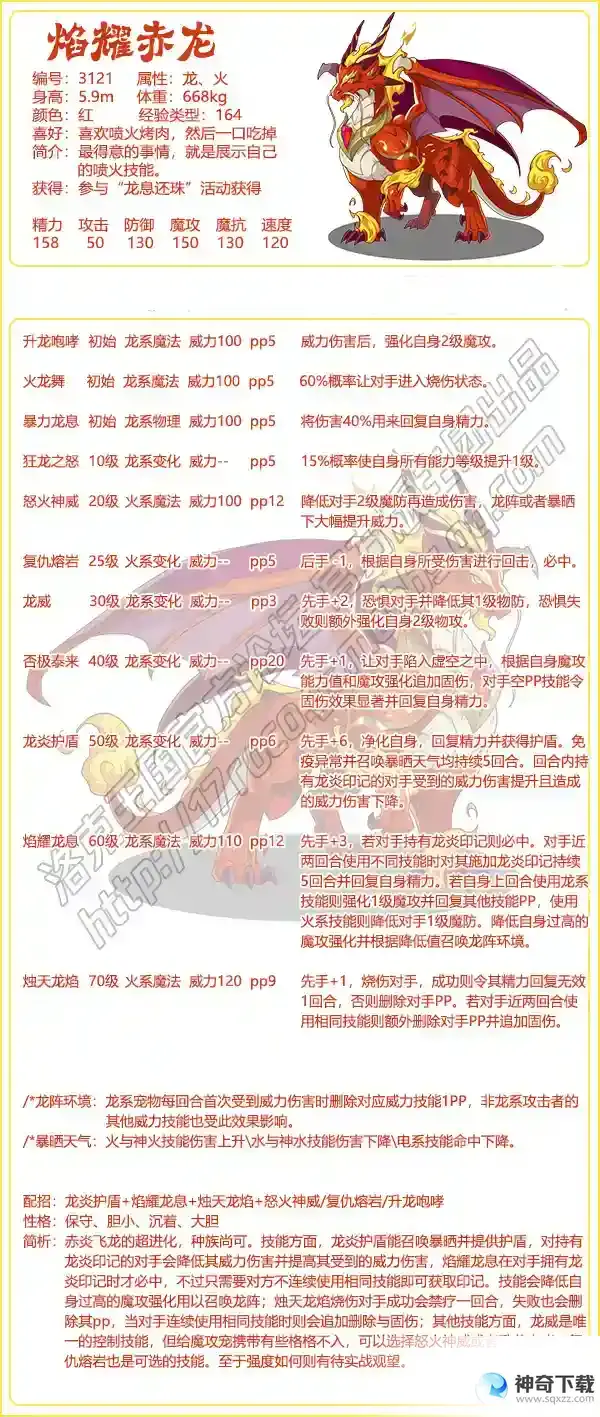 洛克王国 焰耀赤龙技能搭配推荐