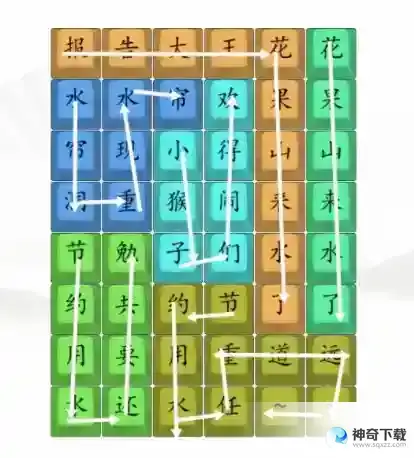 汉字找茬王花果山来水了攻略 花果山来水了连线完成歌曲