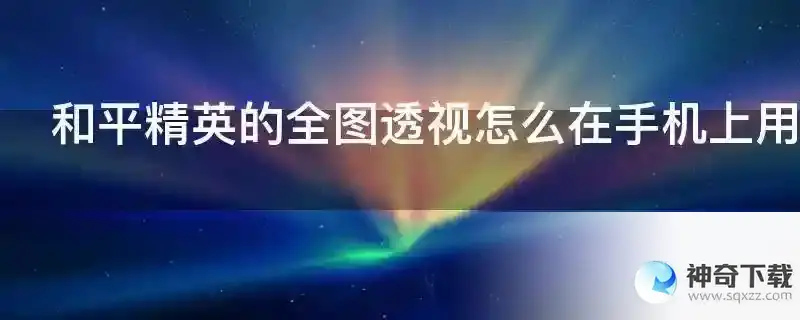 和平精英的全图透视怎么在手机上用啊