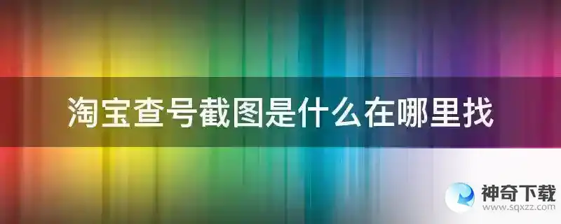 淘宝查号截图是什么在哪里找