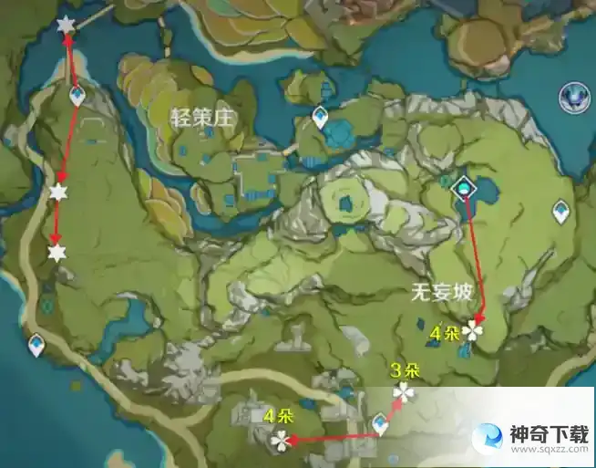 原神辛焱七七白术突破材料琉璃袋收集路线