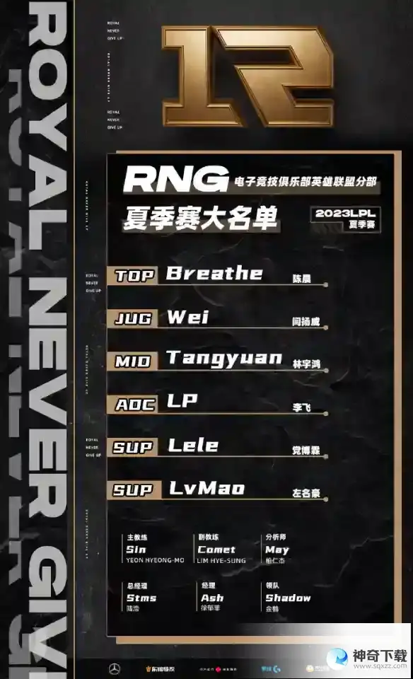 2023年LPL夏季赛RNG大名单 RNG2023夏季赛最新阵容介绍