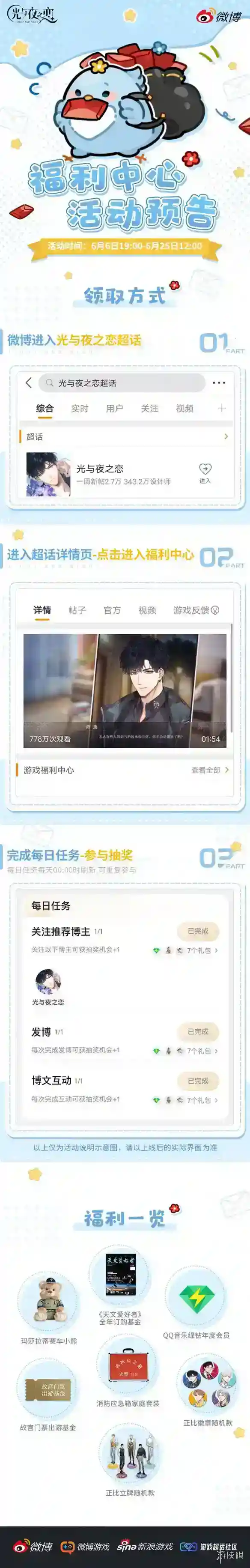 光与夜之恋二周年超话福利活动 二周年超话福利内容一览