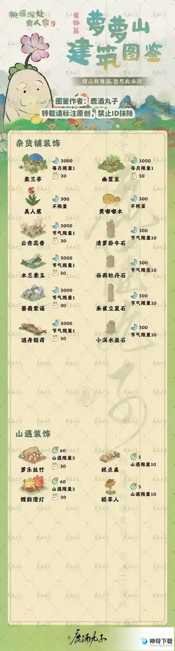 桃源深处有人家装饰图鉴 装饰获取途径汇总