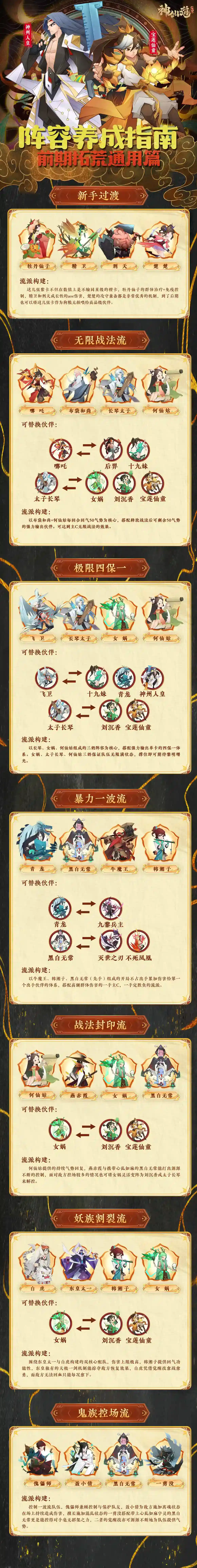 神仙道3新手阵容养成攻略