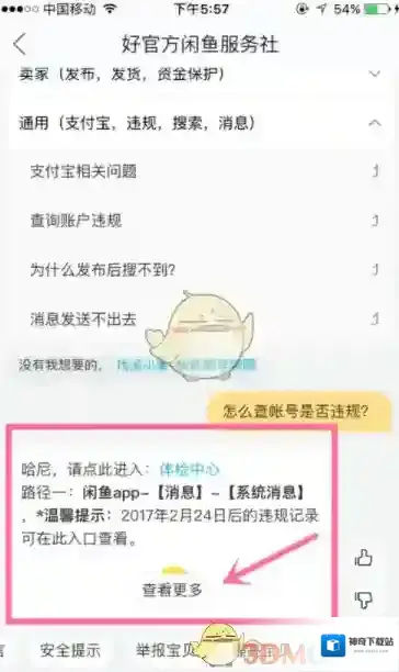 闲鱼违规查询